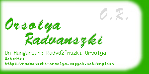 orsolya radvanszki business card